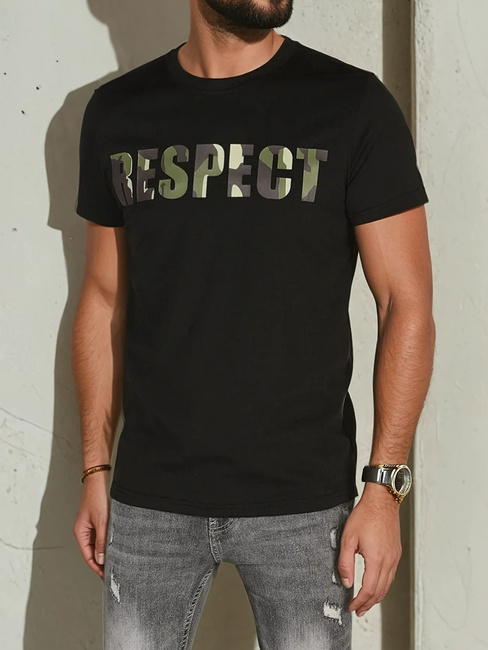 Bedrucktes Herren-T-Shirt schwarz Dstreet RX5667