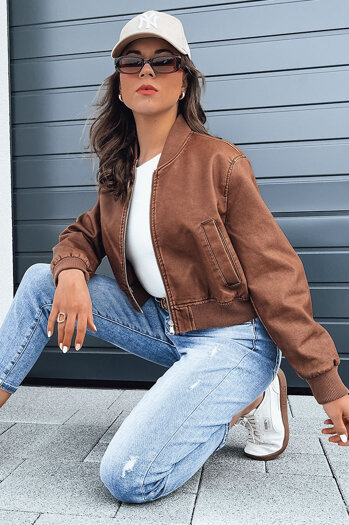 Damen Leder-Bomberjacke SANTOL camel Dstreet TY4341