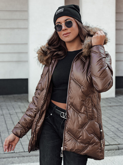 Damen CLASSIQ Winter Steppjacke mit Kapuze Kaffee Dstreet TY4622_2