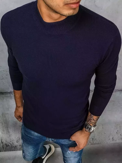 Herren Halb Rollkragen Pullover Dunkelblau Dstreet WX1898
