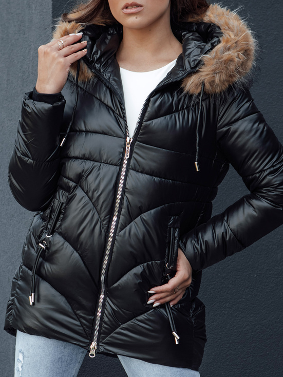 Damen Winterjacke mit Kapuze WINTERCHIC schwarz Dstreet TY4455