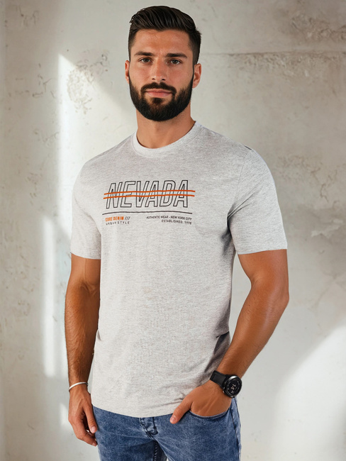 Herren T-shirt mit Aufdruck Farbe Grau DSTREET RX5436