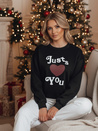 Damen Sweatshirt in Übergröße bedruckt JUST LOVE YOU schwarz Dstreet BY1472z