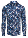 Herren Langarmhemd gemustert navy blau Dstreet DX2671_1