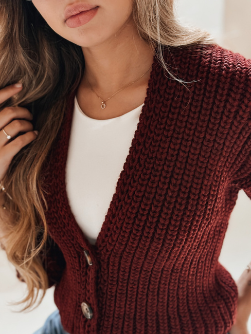 Damen Strickjacke NUTI Farbe Weinrot DSTREET MY1674