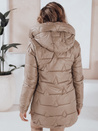 Gesteppte Winterjacke für Damen mit Kapuze in camel Dstreet TY5091
