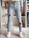 Damen Jeans Skinny Hose mit Stickerei MOONAIR blau Dstreet UY2453