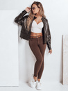 Damen Skinny Hose mit Gürtel VIVASKIN braun Dstreet UY2742