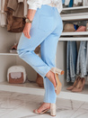 Damen Buttercreme Freizeithose mit Blumen LEGISSA blau Dstreet UY2408