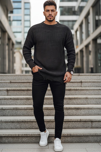 Herren Winterpullover Farbe Dunkelgrau DSTREET WX1964