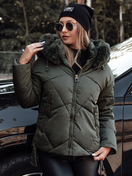 MODIVA gesteppte Damen Winterjacke mit Kapuze grün Dstreet TY4727