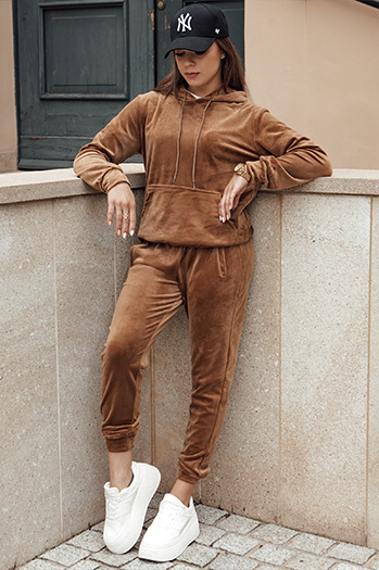 Damen Veloursset RELAX FIT braun Dstreet AY1065