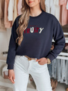 Damen Sweatshirt in Übergröße mit Stickerei SOFTRUS navy blau Dstreet BY1410