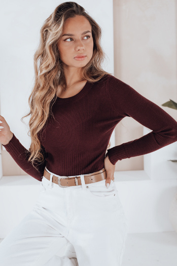 Damen-Rippenpullover NOLVIE burgundy Dstreet MY2493