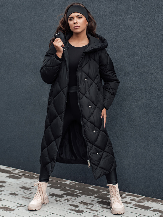 Damen Steppwinterjacke mit Kapuze FEMACOAT schwarz Dstreet TY4593