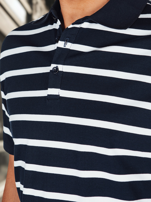Gestreiftes Herren-Polohemd navyblau Dstreet PX0637