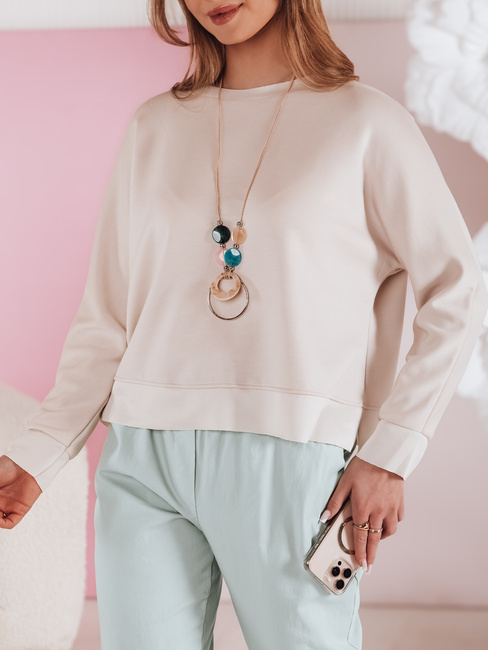 Oversize-Bluse für Damen in Buttercreme mit NUBISS Mokka-Anhänger Dstreet RY2797