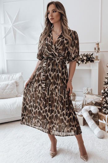 Einheitsgröße ANIMALIA Midikleid braun Dstreet EY2552