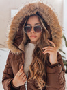 Damen Winterjacke VIRELIA gesteppt mit Kapuze braun Dstreet TY4936