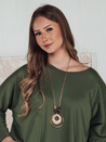 LOOSEFEMME Damen Bluse in Übergröße mit Anhänger grün Dstreet RY2707