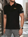 Herren Poloshirt mit Patches schwarz Dstreet PX0632