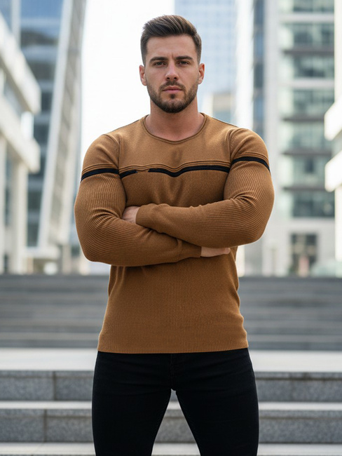 Herren Sewatshirt Kamelfarbe WX1625