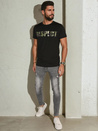 Bedrucktes Herren-T-Shirt schwarz Dstreet RX5667
