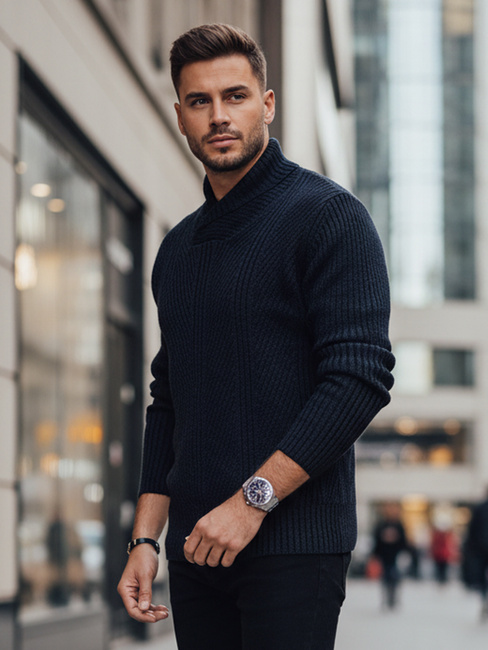 Marineblauer Herren-Pullover Dstreet WX2257z