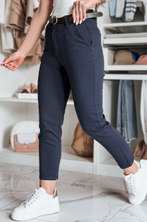 Damen Slim Fit Hose mit Gürtel TAIRONIK navy blau Dstreet UY2542