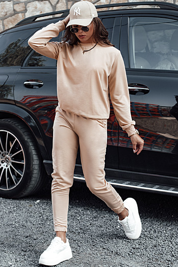 MILIAN dunkelbeige Damen Trainingsanzug Set Dstreet AY1107