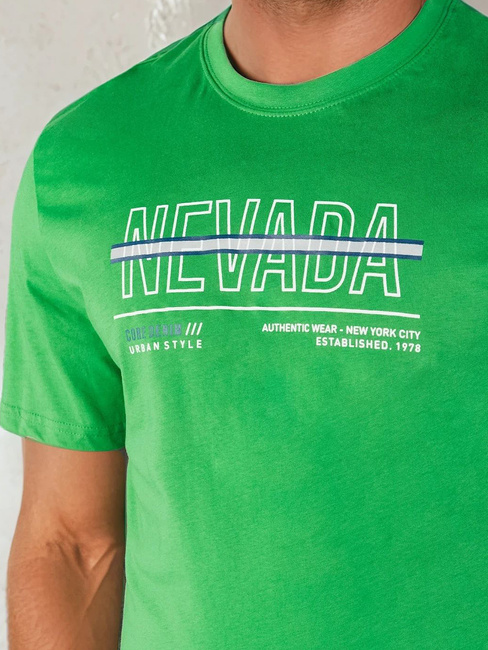 Herren T-shirt mit Aufdruck Farbe Grün DSTREET RX5438