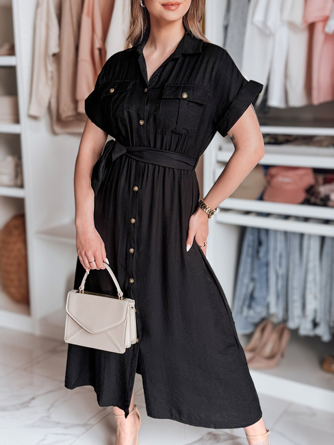 SUNNI LOVE Maxikleid aus Leinen schwarz Dstreet EY2606