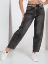 Damen Jeans mit weitem Bein und Gürtel schwarz Dstreet UY2744