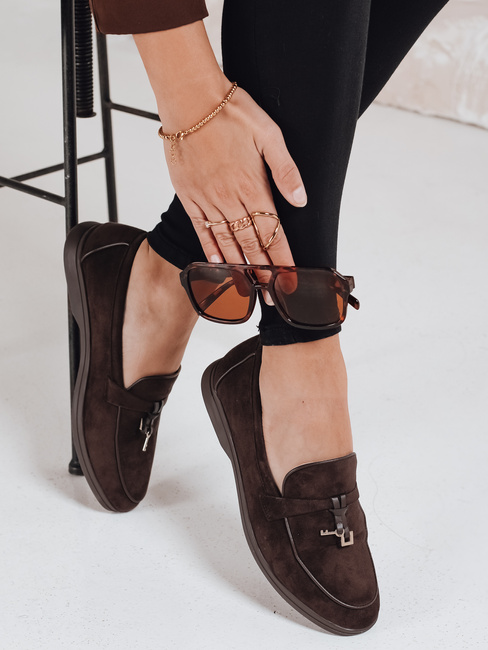 Damen Wildleder braun Mokassins Dstreet ZY1181