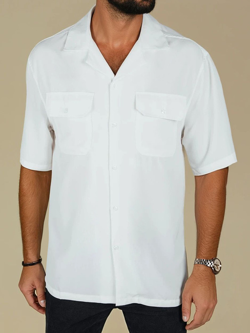 Herren Kurzarmhemd weiß Dstreet KX1086