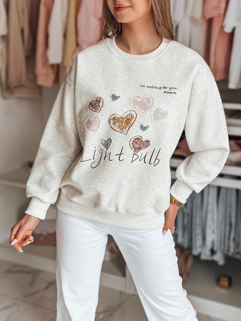 Damen Sweatshirt in Übergröße mit Herzen PINKNOTE grau Dstreet BY1501