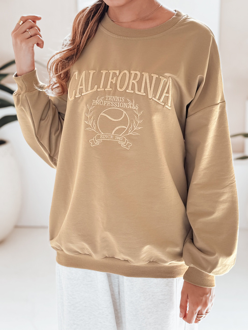 Damen Oversize Sweatshirt CALIFORNIA DREAM Farbe Beige DSTREET BY1194