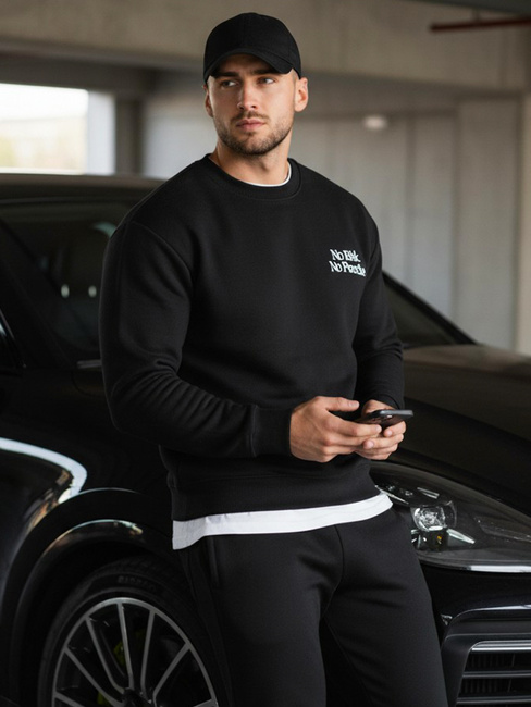 Herren Sweatshirt bedruckt schwarz Dstreet BX5947