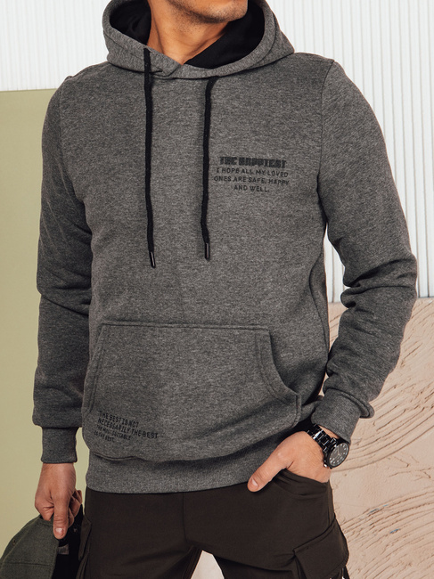 Herren Sweatshirt mit Aufdruck Farbe Anthrazit DSTREET BX5694