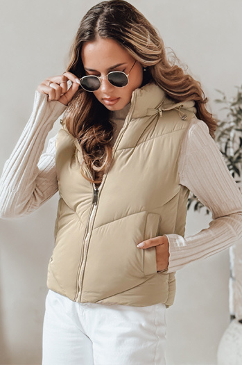 Damen Steppweste LIKEHUGS beige Dstreet TY4979