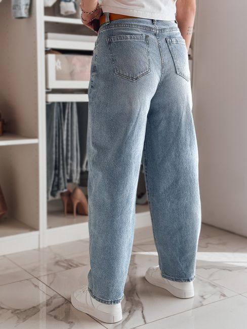 Damen Denim Baggy Hose mit Gürtel NEWFLOVER blau Dstreet UY2458