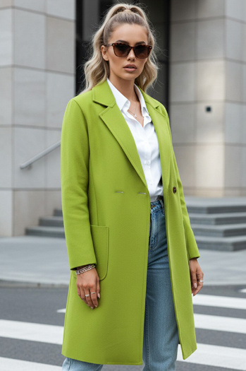 Damen Mantel in Übergröße LINNORE lang lindgrün Dstreet NY0702