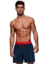 Marineblaue und rote Schwimmshorts für Männer Dstreet SX2525