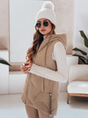 Steppweste mit Kapuze für Damen in camel Dstreet TY5107