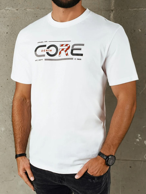 Herren T-shirt mit Aufdruck Farbe Weiß DSTREET RX5418