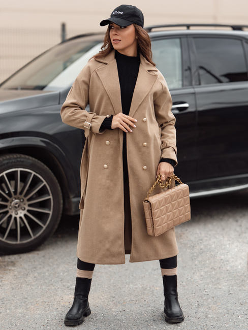 Damenmantel in Übergröße CAMELLYN lang camel Dstreet NY0743