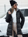 PURRBREEZ Damen Winter lange gesteppte Wendejacke mit Kapuze schwarz Dstreet TY4661