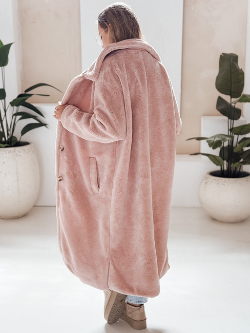 Damen Wintermantel Teddyfell lang rosa Dstreet NY0751