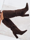 Damen Wildlederstiefel mit Stilettoabsatz braun Dstreet ZY1141