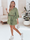 Sommer-Musselin-Kleid LYVONNE dunkelgrün Dstreet EY2616